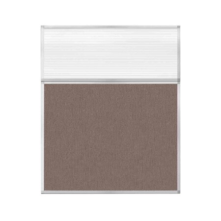 Versare Hush Panel Configurable Cubicle Partition 5' x 6' W/ Window Latte Fabric Clear Fluted Window 1852513